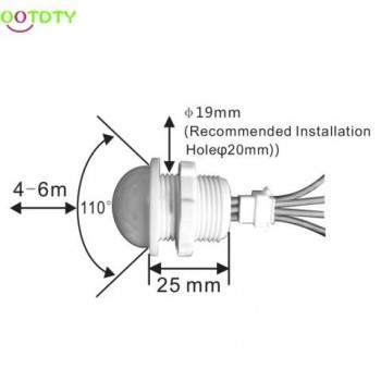 LED PIR Detector Infrared Human Body Motion Sensor Switch 25mm, AC220V, Imported From USA